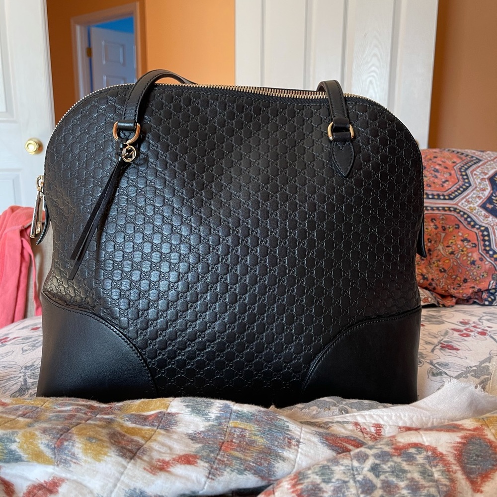 Gucci Dome Tote Guccissima black Leather Medium